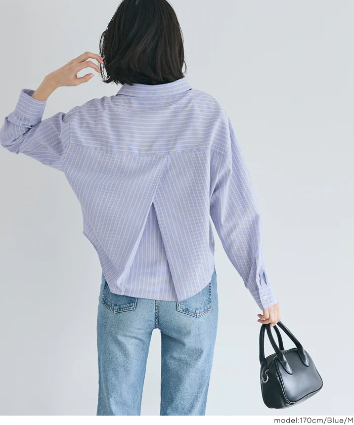 クロップドオックスシャツ レディース メール便不可 - Image 10