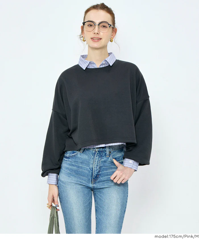 クロップドオックスシャツ レディース メール便不可 - Image 12
