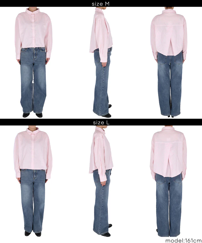 クロップドオックスシャツ レディース メール便不可 - Image 13
