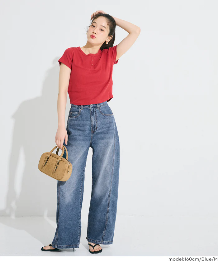 サマーデニムバギーカーブパンツ レディース メール便不可 - Image 10