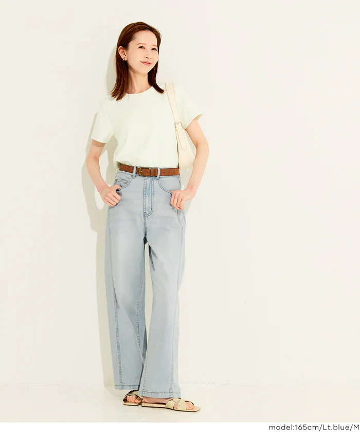 サマーデニムバギーカーブパンツ レディース メール便不可 - Image 4