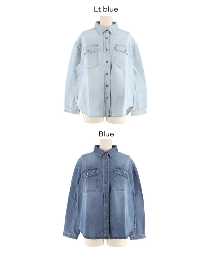 オーバーサイズデニムシャツ レディース メール便不可 - Image 16