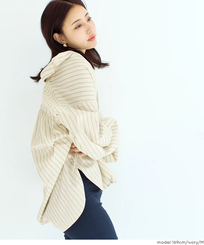 袖シャーリングシャツ レディース メール便不可 - Image 14