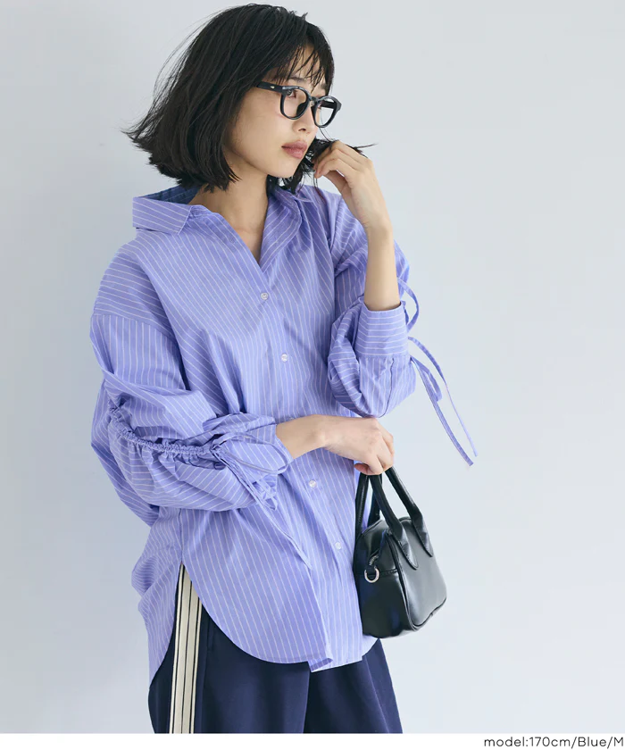 袖シャーリングシャツ レディース メール便不可 - Image 4