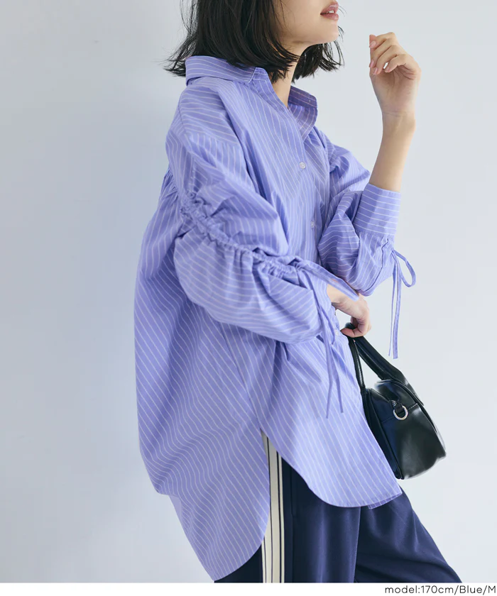 袖シャーリングシャツ レディース メール便不可 - Image 8