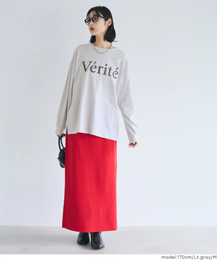 コットンビッグシルエットロゴTシャツ レディース メール便不可 - Image 2