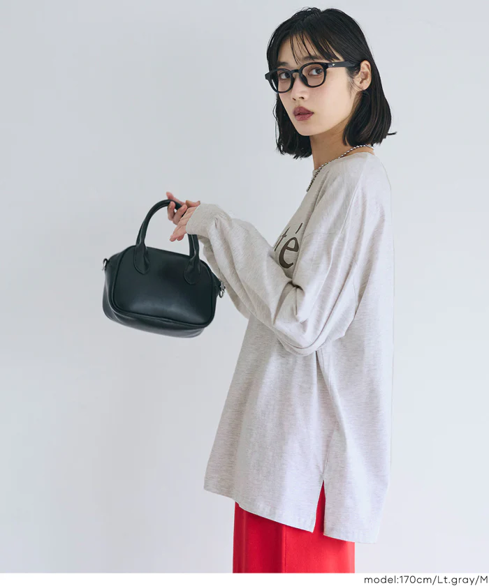コットンビッグシルエットロゴTシャツ レディース メール便不可 - Image 3