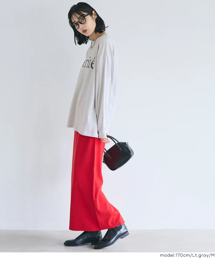 コットンビッグシルエットロゴTシャツ レディース メール便不可 - Image 5