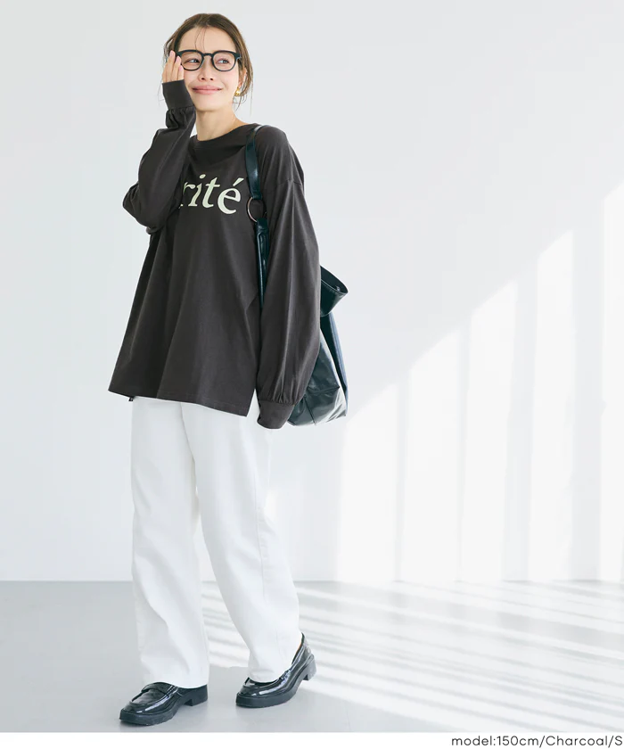 コットンビッグシルエットロゴTシャツ レディース メール便不可 - Image 8