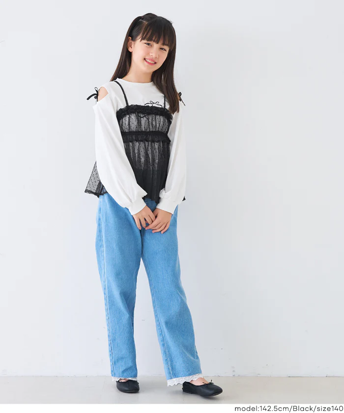 セール★1490円→550円 ドットチュールビスチェ キッズ メール便不可 - Image 8