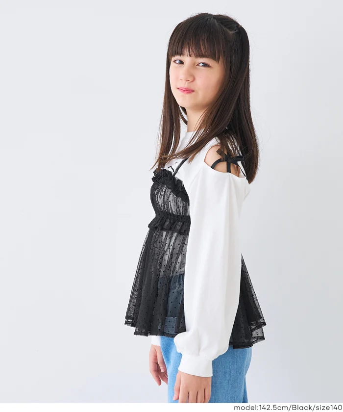 セール★1490円→550円 ドットチュールビスチェ キッズ メール便不可 - Image 9
