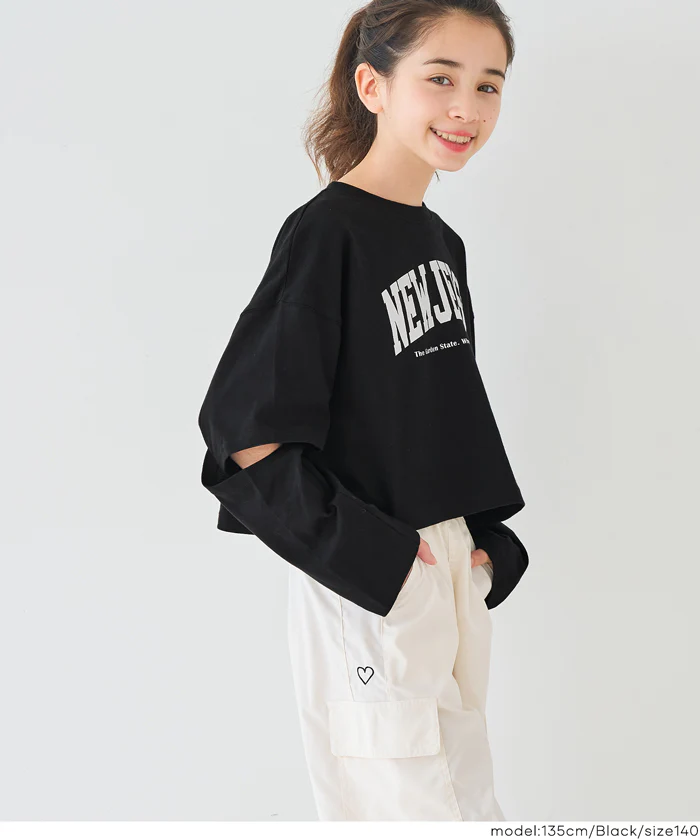 袖スリット長袖Tシャツ キッズ メール便不可 - Image 12