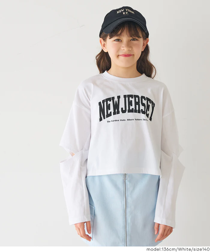 袖スリット長袖Tシャツ キッズ メール便不可 - Image 2