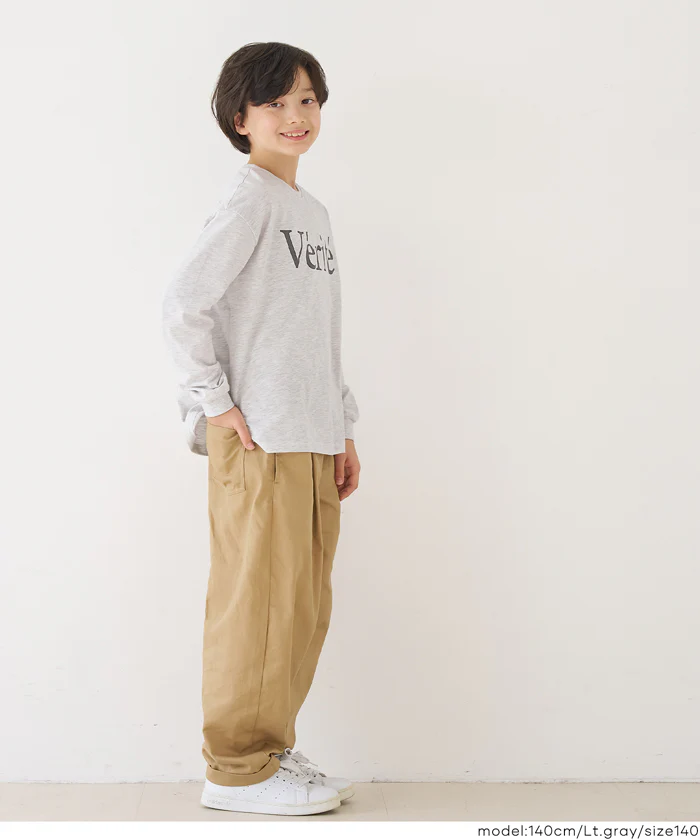 セール★890円→590円親子お揃いコットンビッグシルエットロゴTシャツ キッズ メール便不可 - Image 3