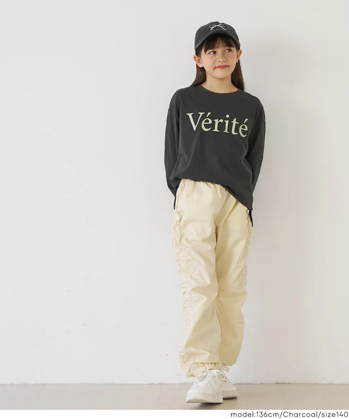 セール★890円→590円親子お揃いコットンビッグシルエットロゴTシャツ キッズ メール便不可 - Image 6