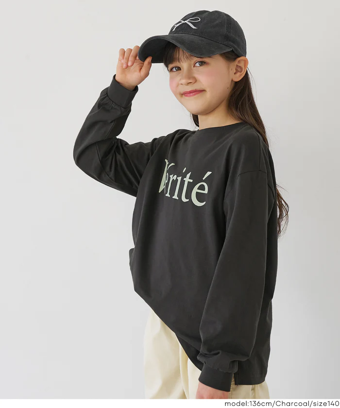 セール★890円→590円親子お揃いコットンビッグシルエットロゴTシャツ キッズ メール便不可 - Image 8