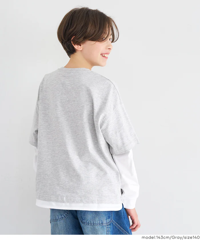レイヤード長袖Tシャツ キッズ メール便不可 - Image 4