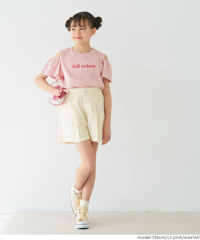 セール★990円→790円 肩あきフリルTシャツ キッズ メール便可 - Image 2