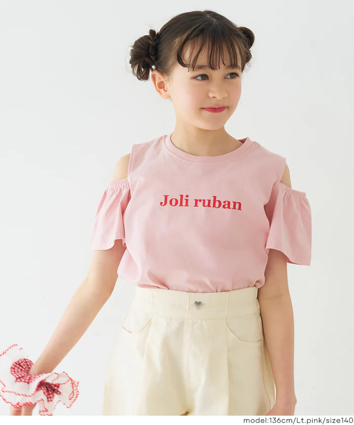 セール★990円→790円 肩あきフリルTシャツ キッズ メール便可 - Image 5