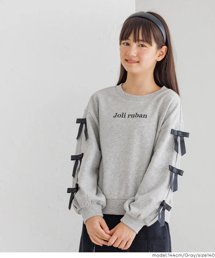 袖リボンスウェットトップス キッズ メール便不可 - Image 2