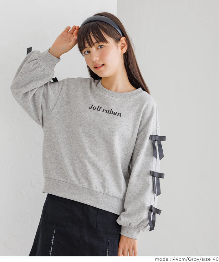 袖リボンスウェットトップス キッズ メール便不可 - Image 5