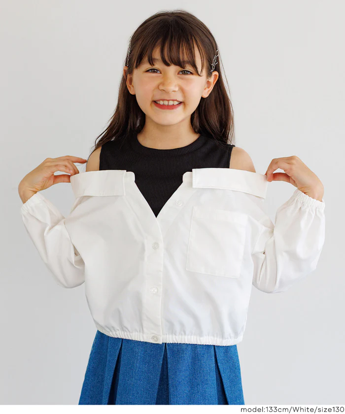 タンクドッキング肩あき長袖シャツ キッズ メール便不可 - Image 6