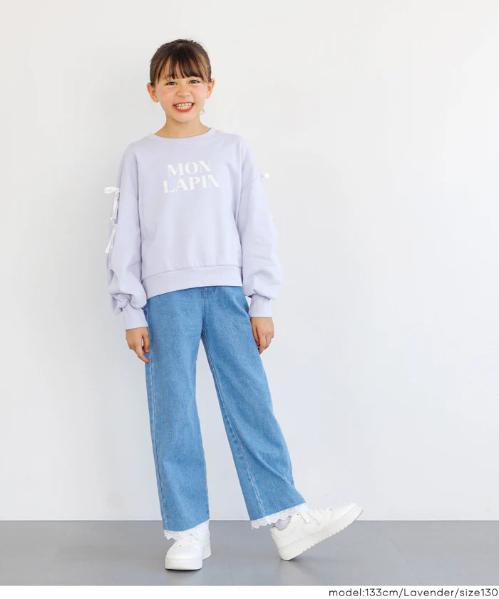 セール★1690円→1490円 シャーリング肩あきスウェットトップス キッズ メール便不可 - Image 2