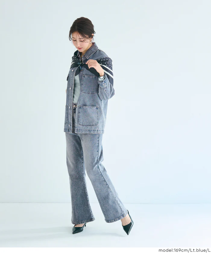 【公式アプリ限定★レビューポイントUP商品】ムーヴデニムフレアパンツ レディース メール便不可 - Image 18