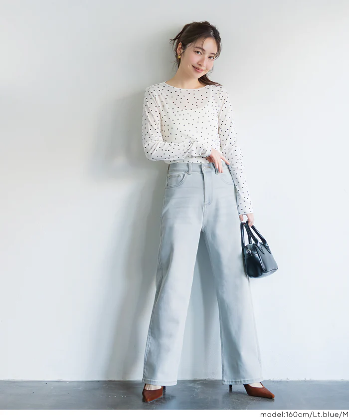 【公式アプリ限定★レビューポイントUP商品】ムーヴデニムストレートパンツ レディース メール便不可 - Image 15