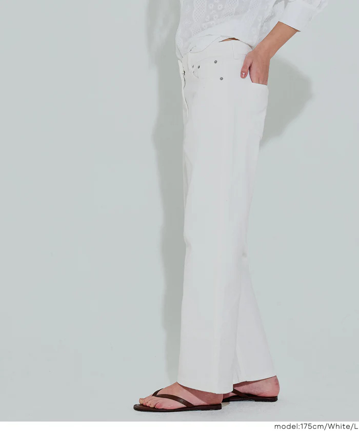 【公式アプリ限定★レビューポイントUP商品】ムーヴデニムストレートパンツ レディース メール便不可 - Image 5