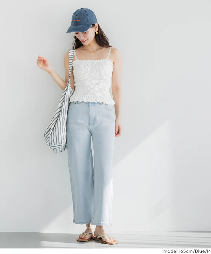【公式アプリ限定★レビューポイントUP商品】ムーヴデニム9分丈パンツ レディース メール便不可 - Image 13