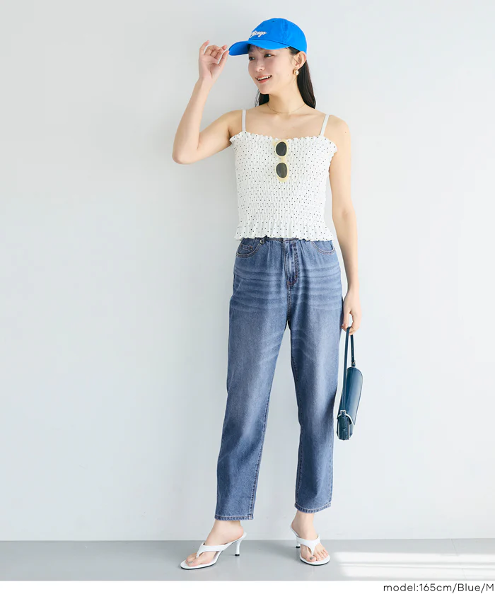 サマーデニムテーパードパンツ レディース メール便不可 - Image 17