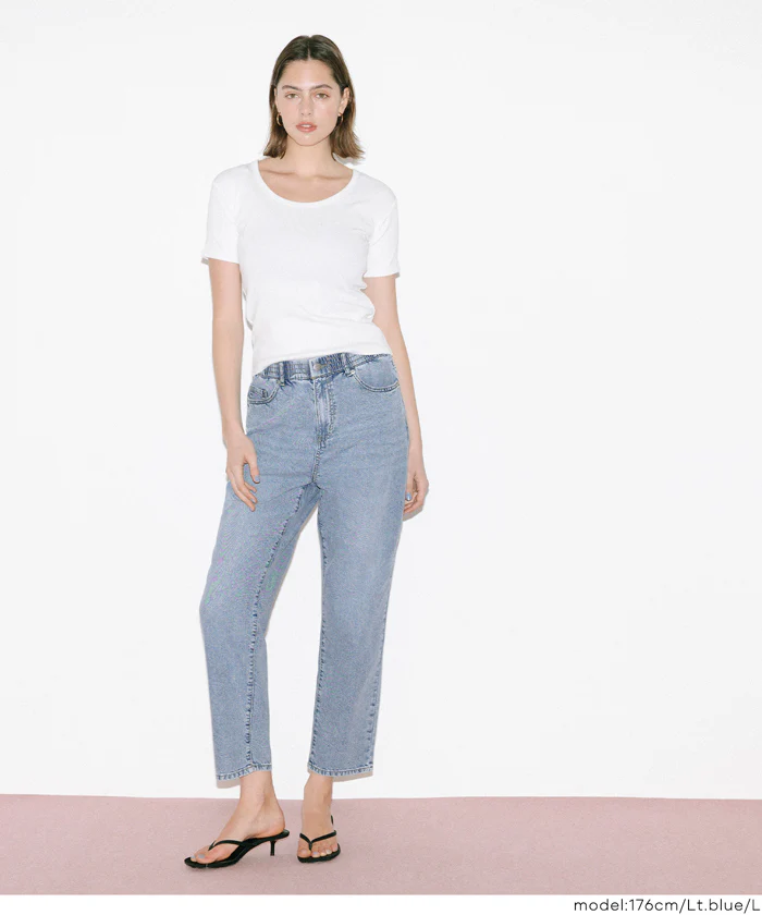 サマーデニムテーパードパンツ レディース メール便不可 - Image 4