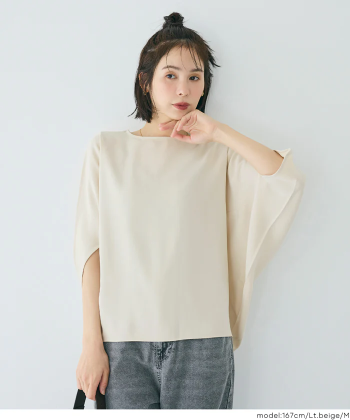 とろみツイルスクエアジップブラウス レディース メール便不可 - Image 13