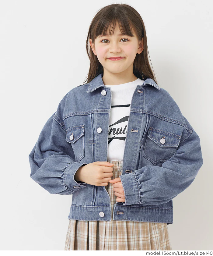 親子お揃いビッグシルエットデニムジャケット キッズ メール便不可 - Image 2