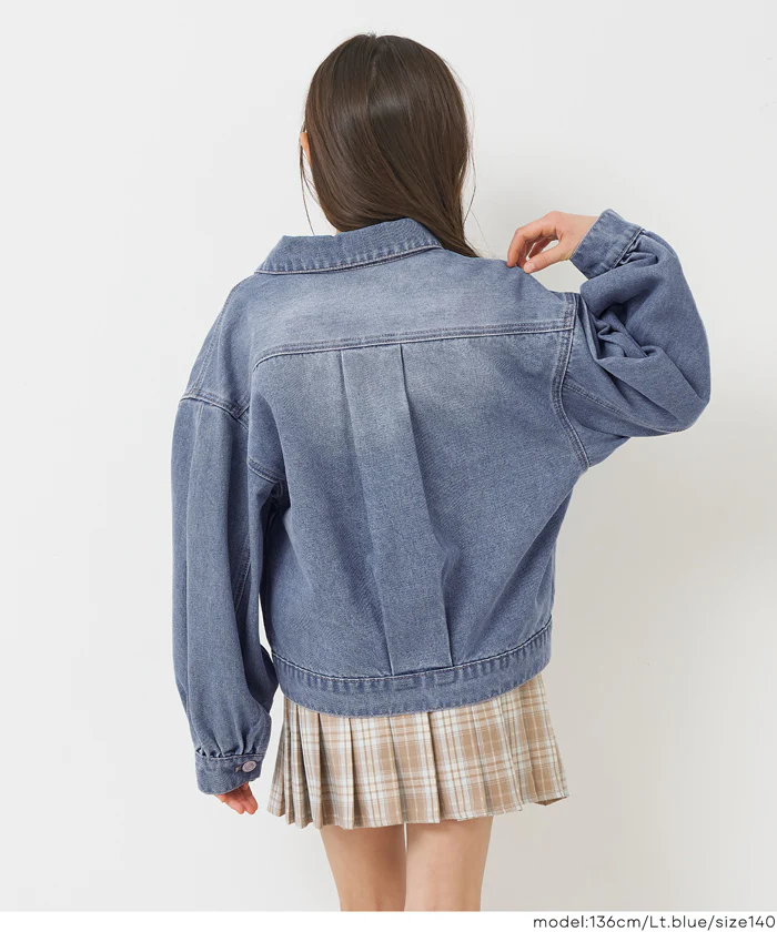 親子お揃いビッグシルエットデニムジャケット キッズ メール便不可 - Image 4