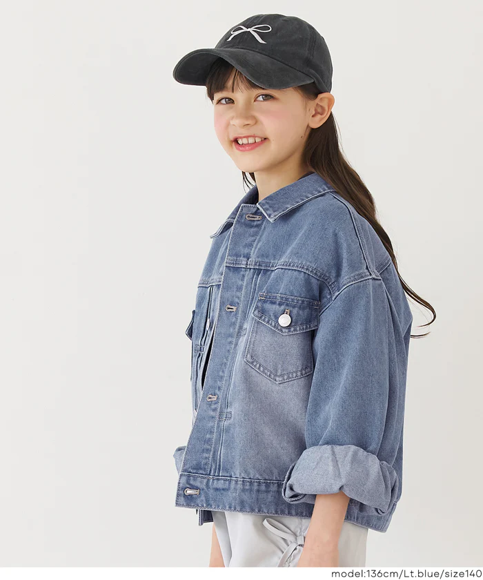 親子お揃いビッグシルエットデニムジャケット キッズ メール便不可 - Image 6