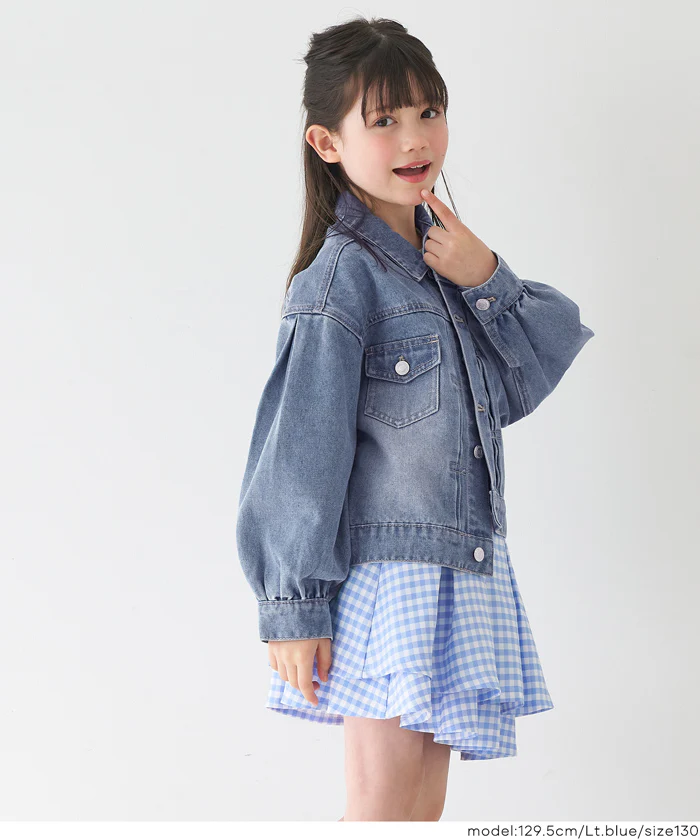 親子お揃いビッグシルエットデニムジャケット キッズ メール便不可 - Image 8