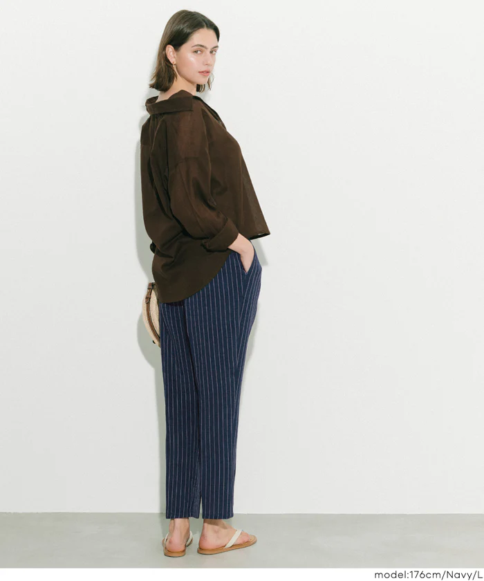 ストライプテーパードパンツ レディース メール便不可 - Image 12