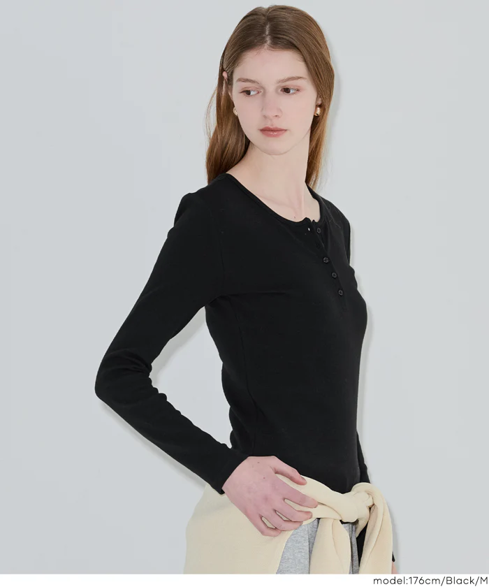 ヘンリーネックロングTシャツ レディース メール便不可 - Image 15