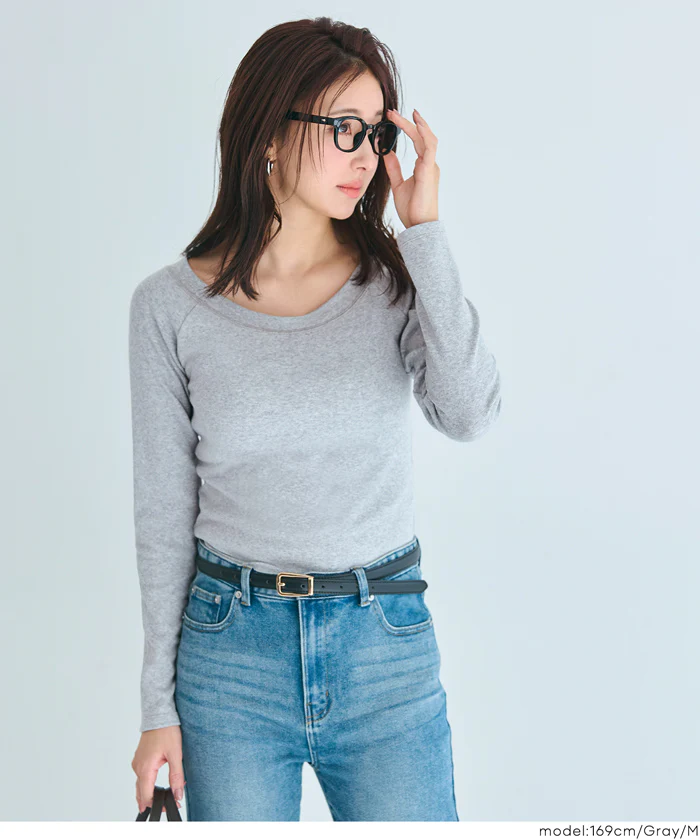 ラグランオフショルダーロングTシャツ レディース メール便不可 - Image 14