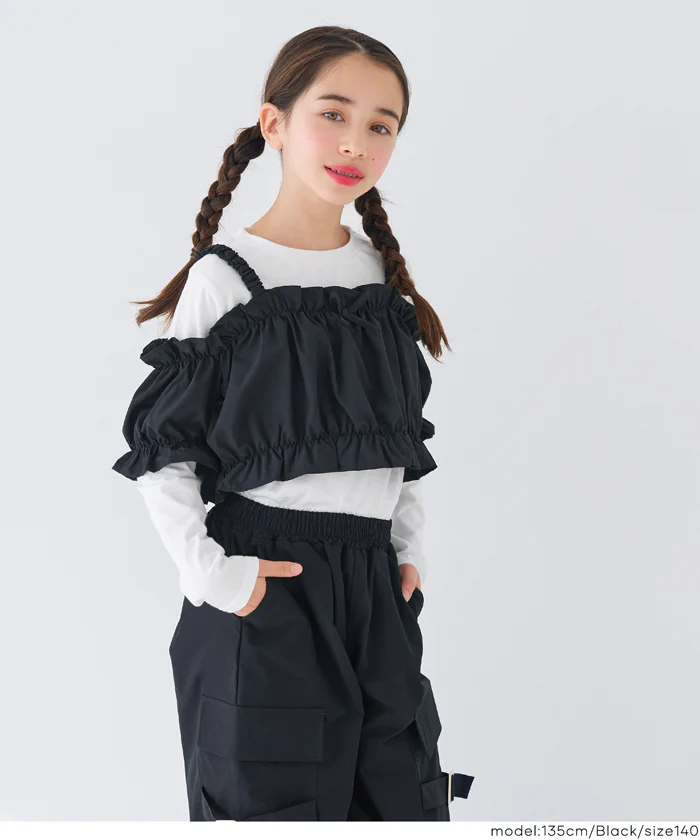 セール★2490円→1490円 ビスチェ＆長袖Tシャツ 2点セット キッズ メール便不可 - Image 5