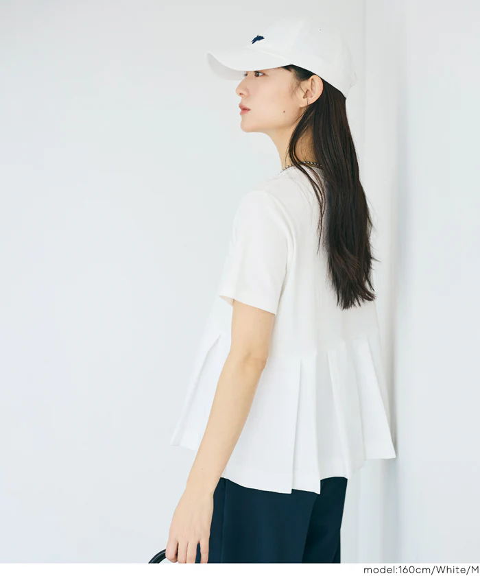 タック異素材切替Tシャツ レディース メール便不可 - Image 3