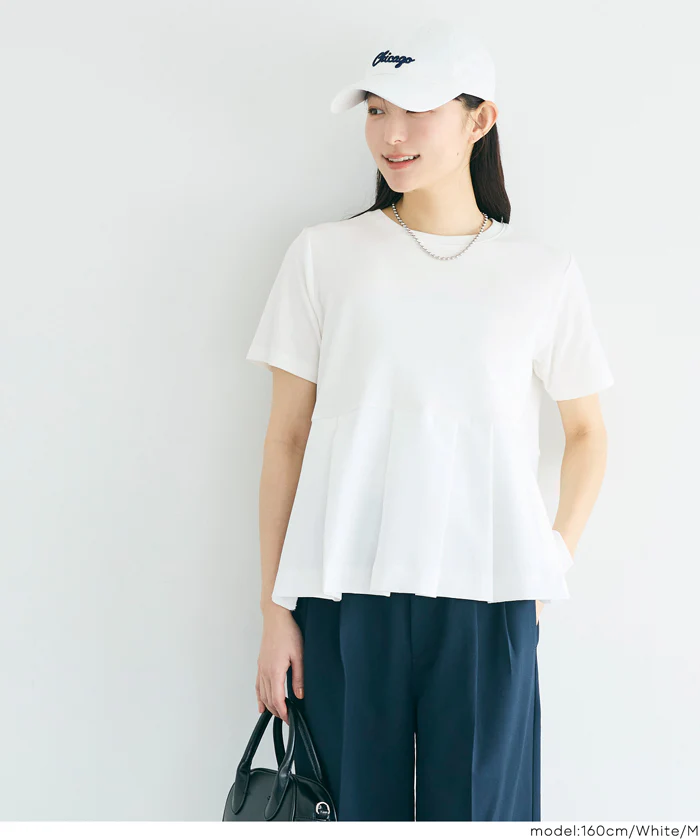 タック異素材切替Tシャツ レディース メール便不可 - Image 6