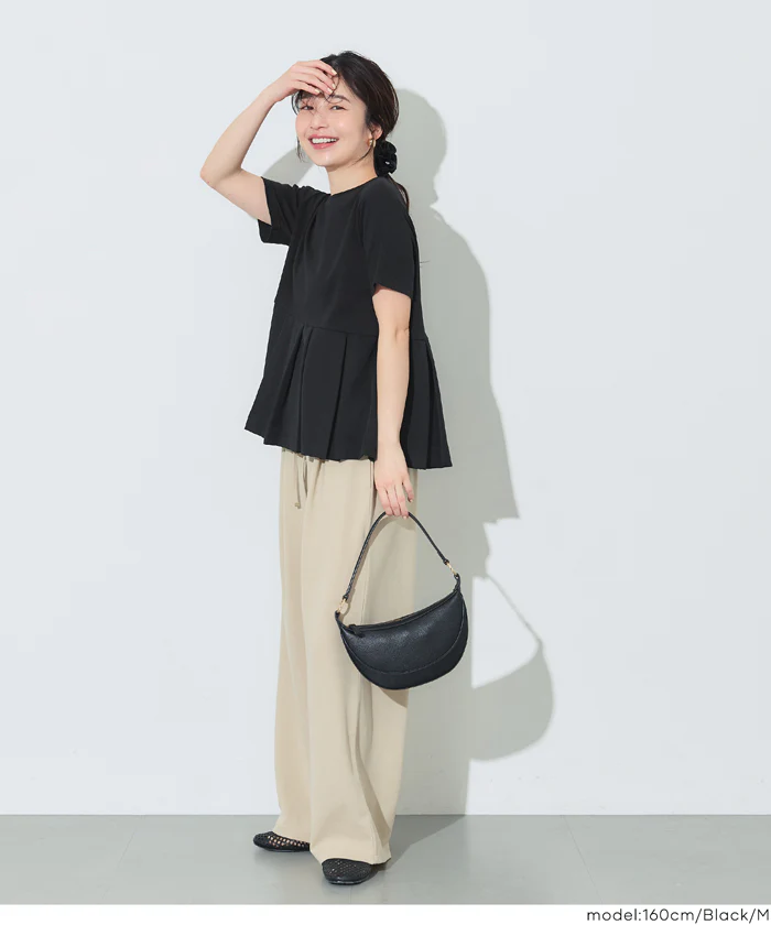 タック異素材切替Tシャツ レディース メール便不可 - Image 9