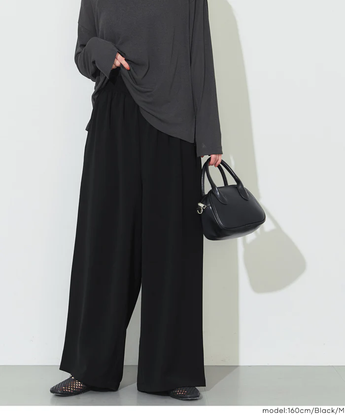 ハイウエストストレッチイージーワイドパンツ レディース メール便不可 - Image 10
