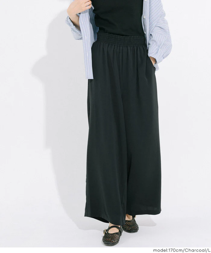 ハイウエストストレッチイージーワイドパンツ レディース メール便不可 - Image 7