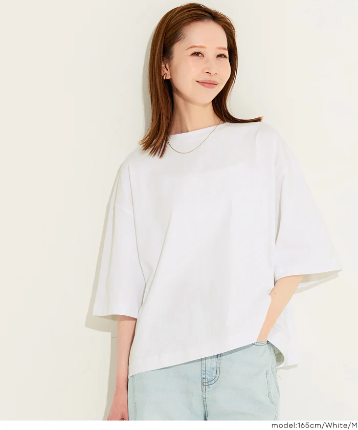 ５分袖バックギャザーTシャツ レディース メール便不可 - Image 2