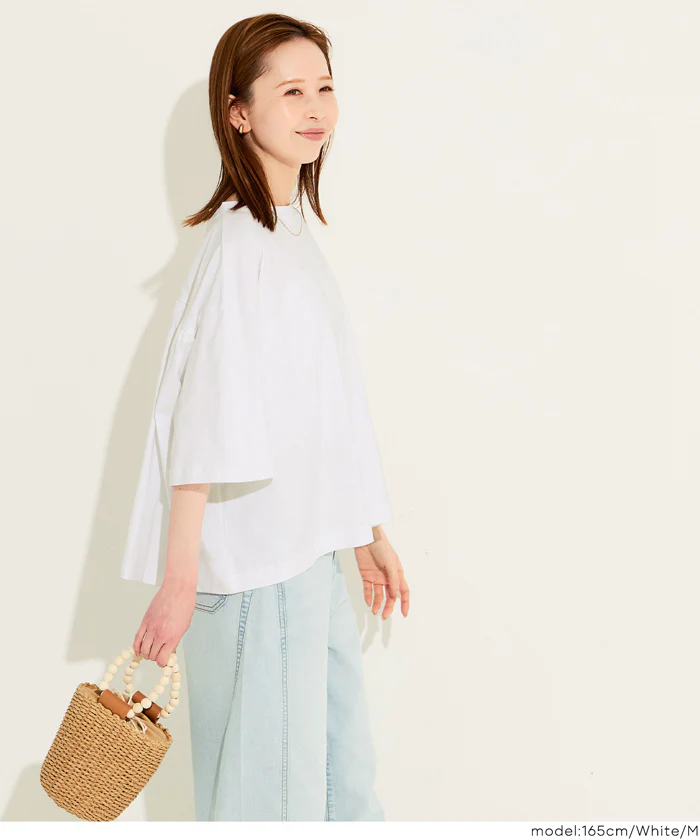 ５分袖バックギャザーTシャツ レディース メール便不可 - Image 3