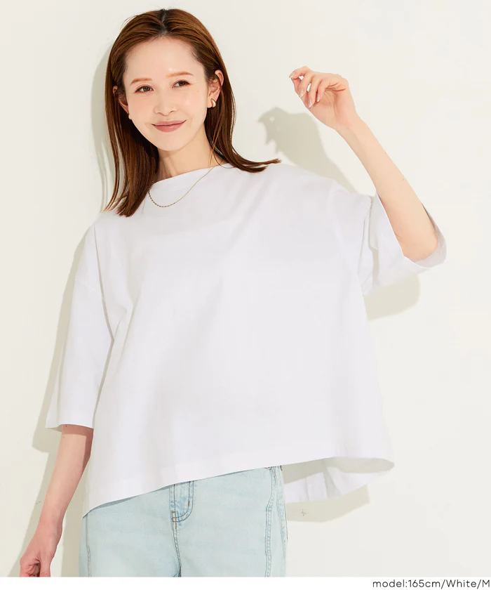 ５分袖バックギャザーTシャツ レディース メール便不可 - Image 5